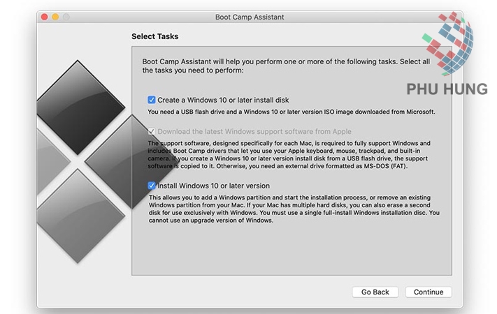cài windows cho macbook bằng bootcamp