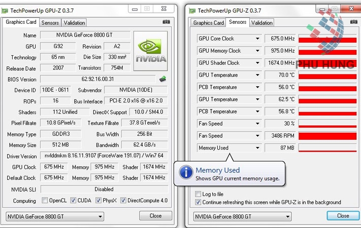 kiểm tra card màn hình bằng phần mềm GPU-Z